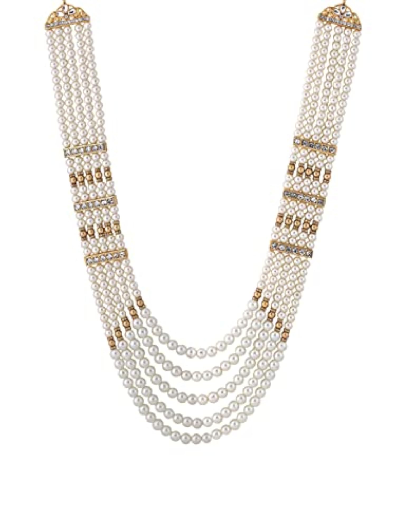 Golden Beads Pearl Necklace for Men, Dulha Moti Mal Haar